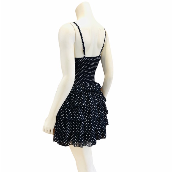 Blue & White Polka Dot Mini Dress - Picture 6 of 12